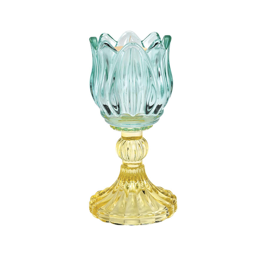 Wald - Candeliere in vetro verde con sfera di cera vaniglia