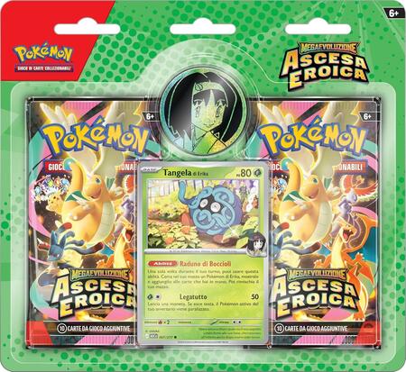 Pokémon: collezione Erika dell’espansione Megaevoluzione - Ascesa Eroica del GCC Pokémon (una carta promozionale olografica, una moneta e due buste di espansione) - +6ANNI