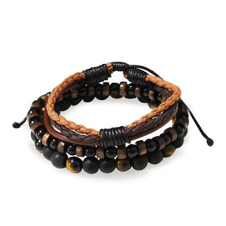 SET DI 3 BRACCIALI DA UOMO CON PIETRE 2