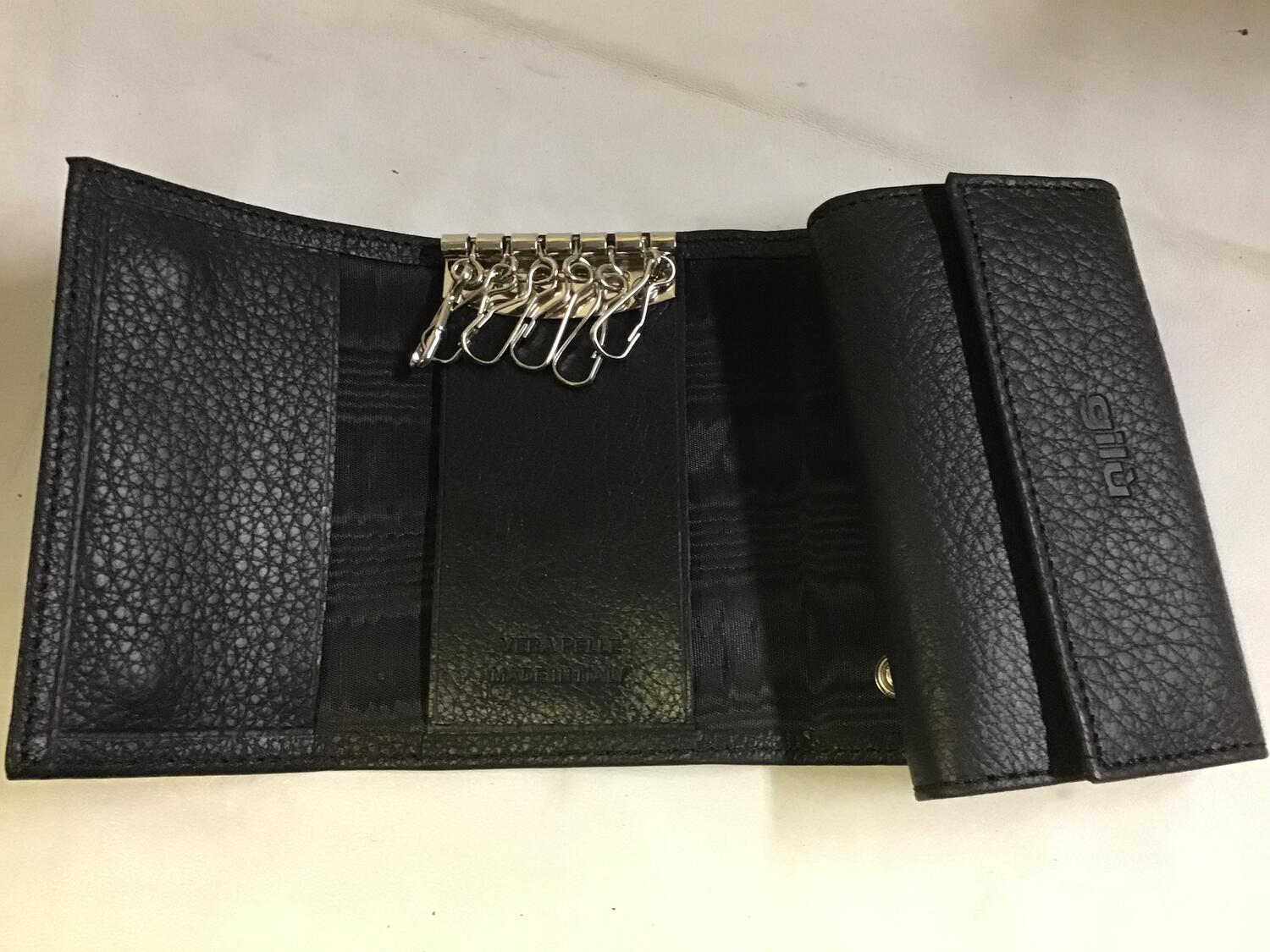 Portachiavi pelle Gilu art.21 nappato nero
