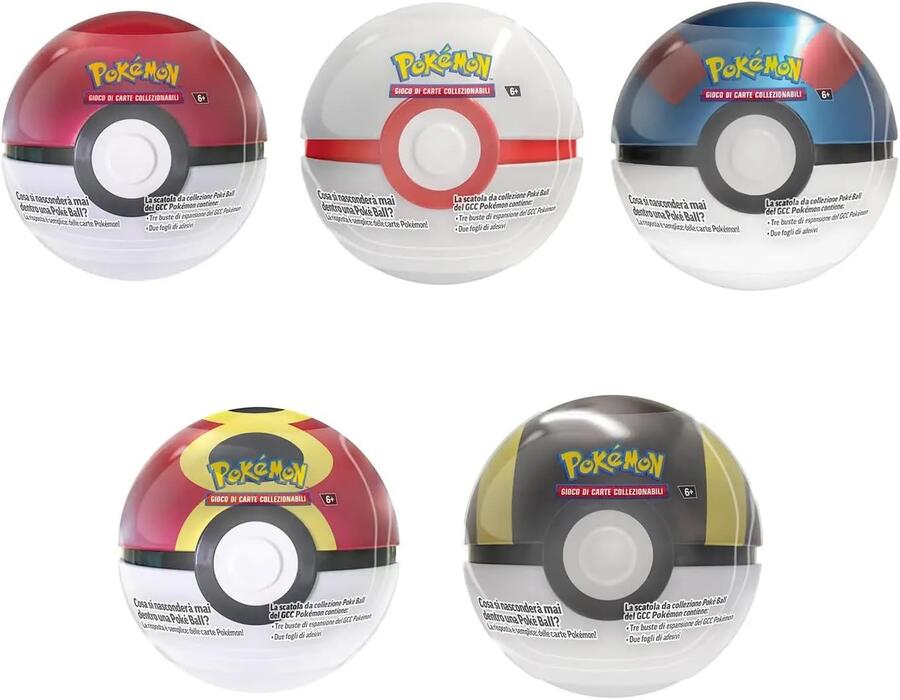 Carte Pokemon TIN POKEBALL Autunno 2025 - VERSIONE ITALIANA - Modelli assortiti - 6+ ANNI