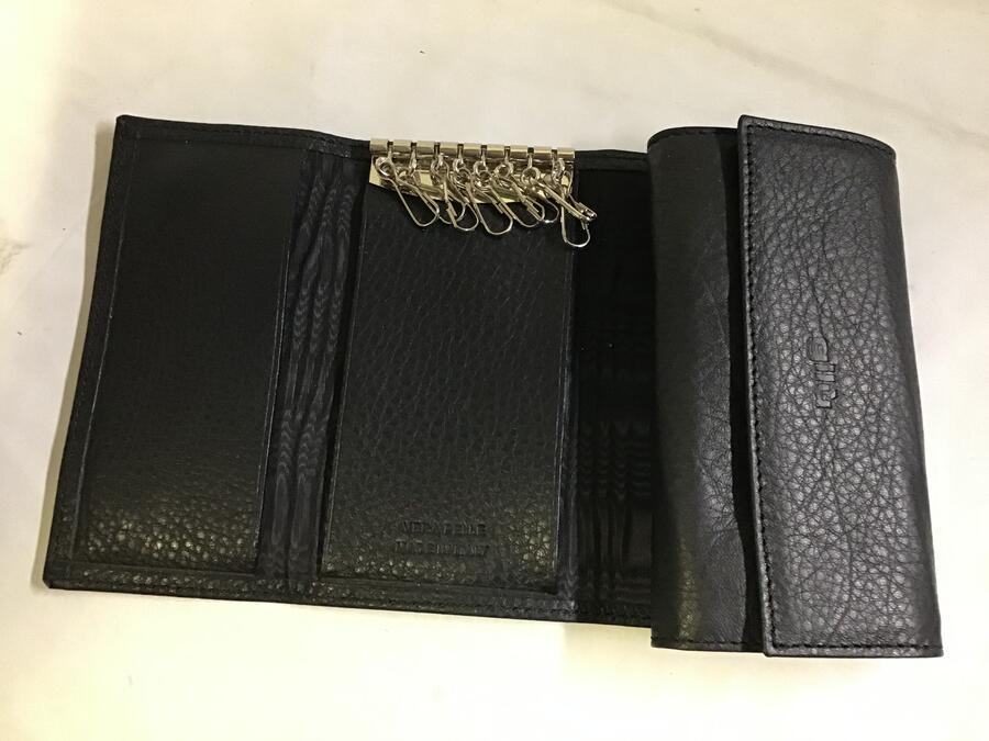 Portachiavi pelle Gilu art.20 nappato nero