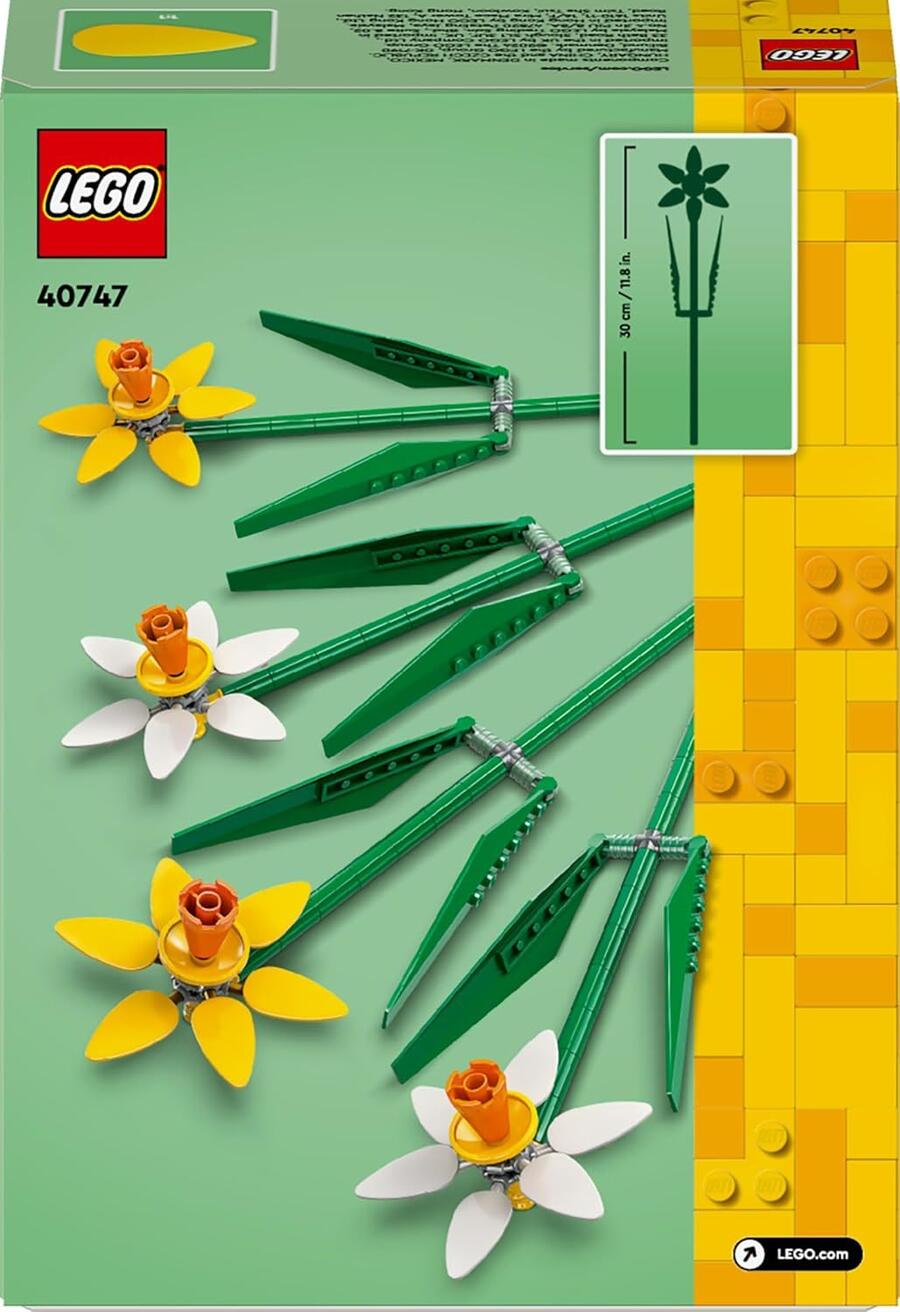 LEGO Botanicals Narcisi - Set di Fiori Finti per Bambine e Bambini 8+ Anni, Costruisci ed Esponi un Bouquet come Decorazione di Casa, Regalo per Donna, Uomo, Ragazza o Ragazzo - 40747