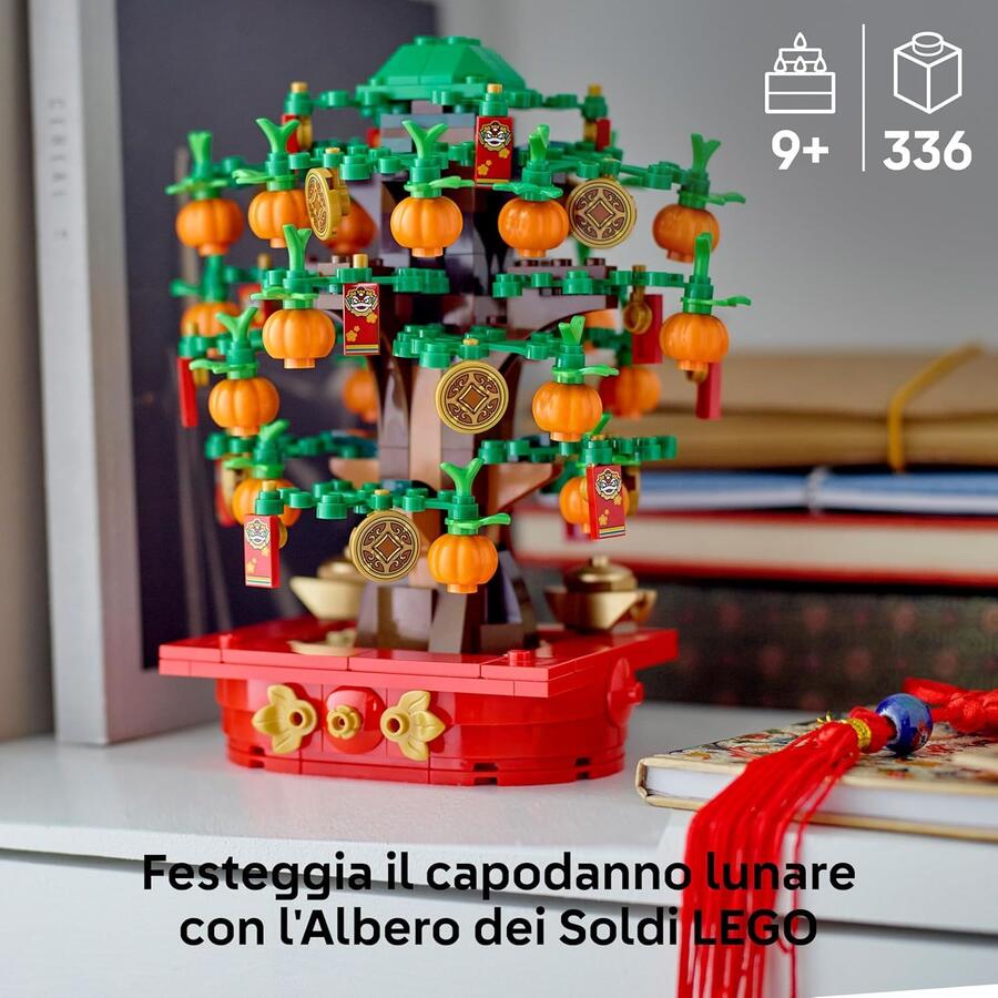 LEGO L’Albero dei Soldi, Giochi Creativi per Bambini e Bambine da 9 anni in su da Costruire, Decorazione per il Capodanno Lunare Giocattolo, Idea Regalo per le Festività da Collezione 40648