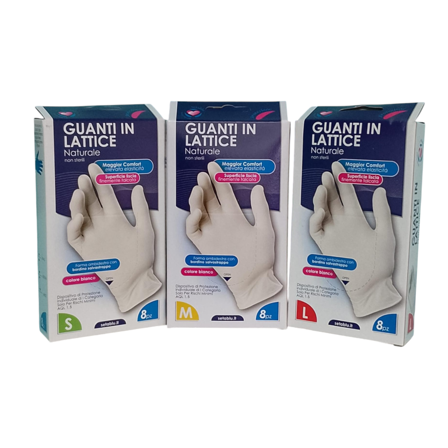 SETABLU GUANTI IN LATTICE 8 PEZZI (Confezione da 36 pezzi) 