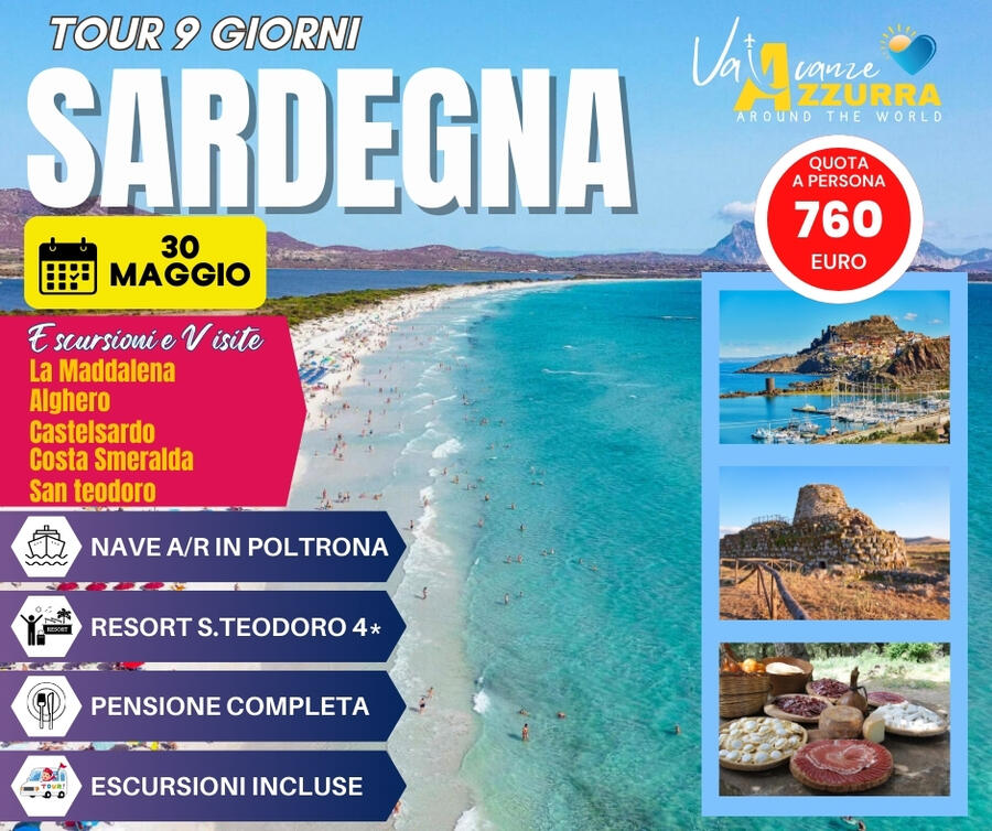 30 MAGGIO 2026 TOUR E RELAX AL MARE IN RESORT A SAN TEODORO  