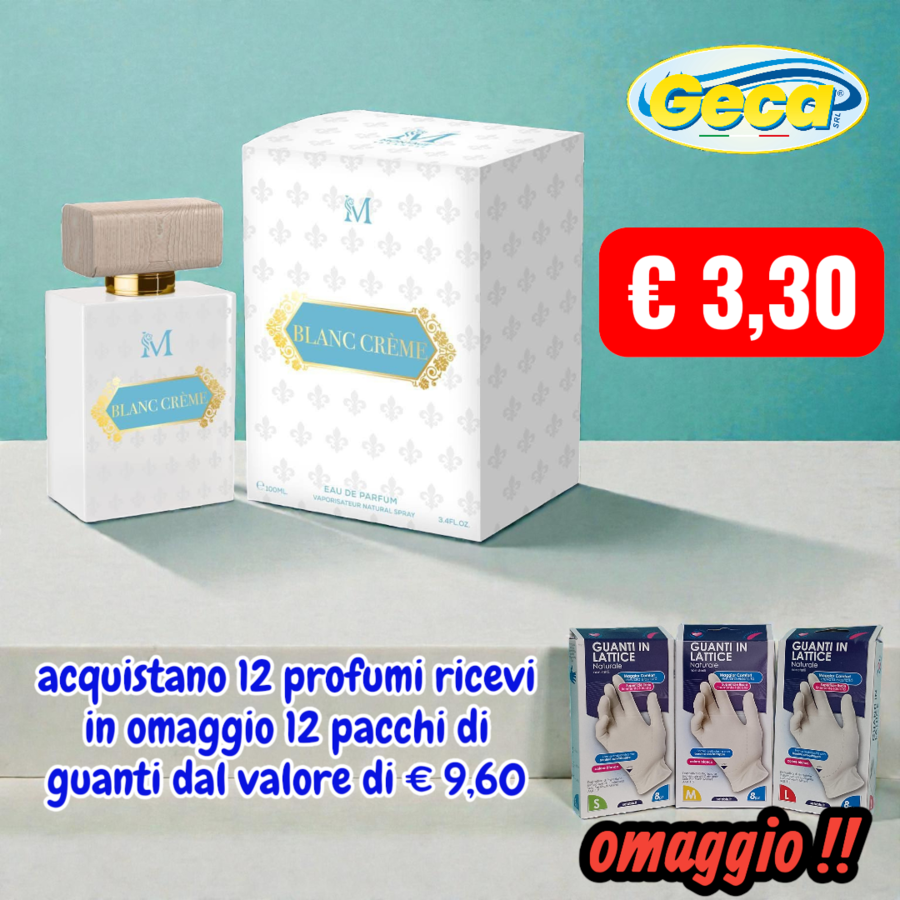 MONTAGE 12 PROFUMI BIANCO LATTE 100 ML + 12 GUANTI IN OMAGGIO 