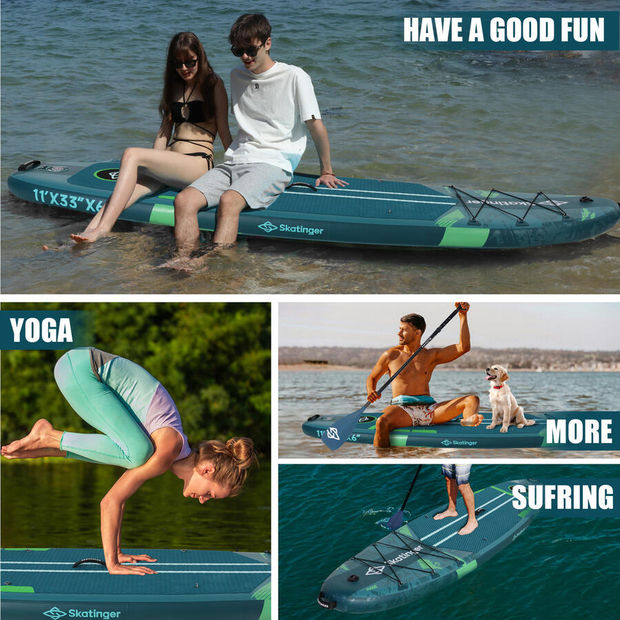 Sup Tavola Gonfiabile All Round - Skatinger Ice Age Green - 335x84x15 - completo accessori