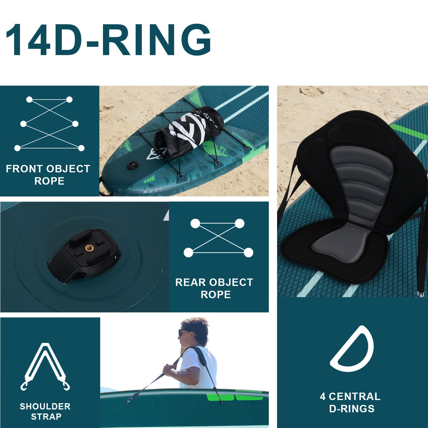 Sup Tavola Gonfiabile All Round - Skatinger Ice Age Green - 335x84x15 - completo accessori