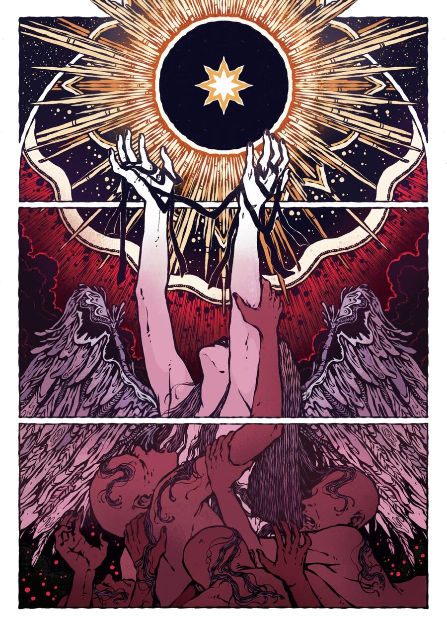 BIENE, Stampa Fine Art 29,7x41,5 cm firmata: "Quando il cielo si tinse di rosso"