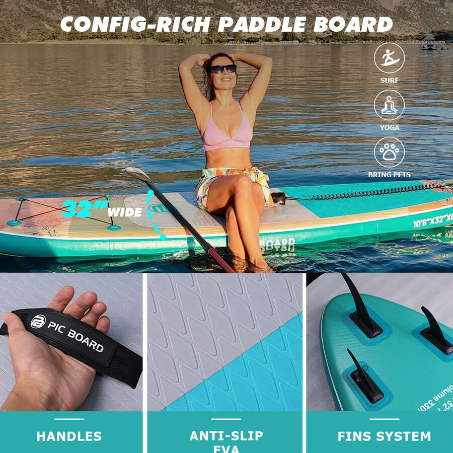 Sup Tavola gonfiabile - Pic Board - Stand up paddle - 320x81x15 - completa accessori