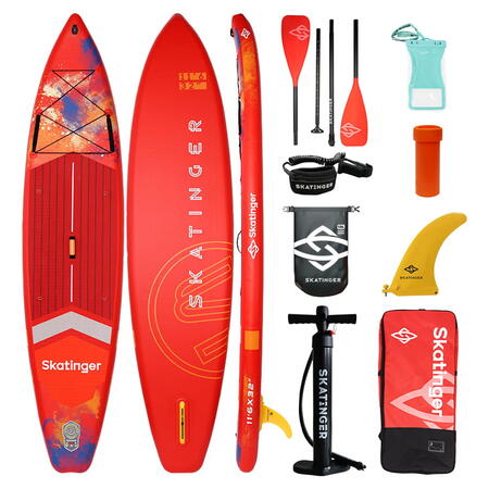 Tavola Gonfiabile Sup - Skatinger Interstellar Red - Arancione - 350x81x15 - Completo accessori