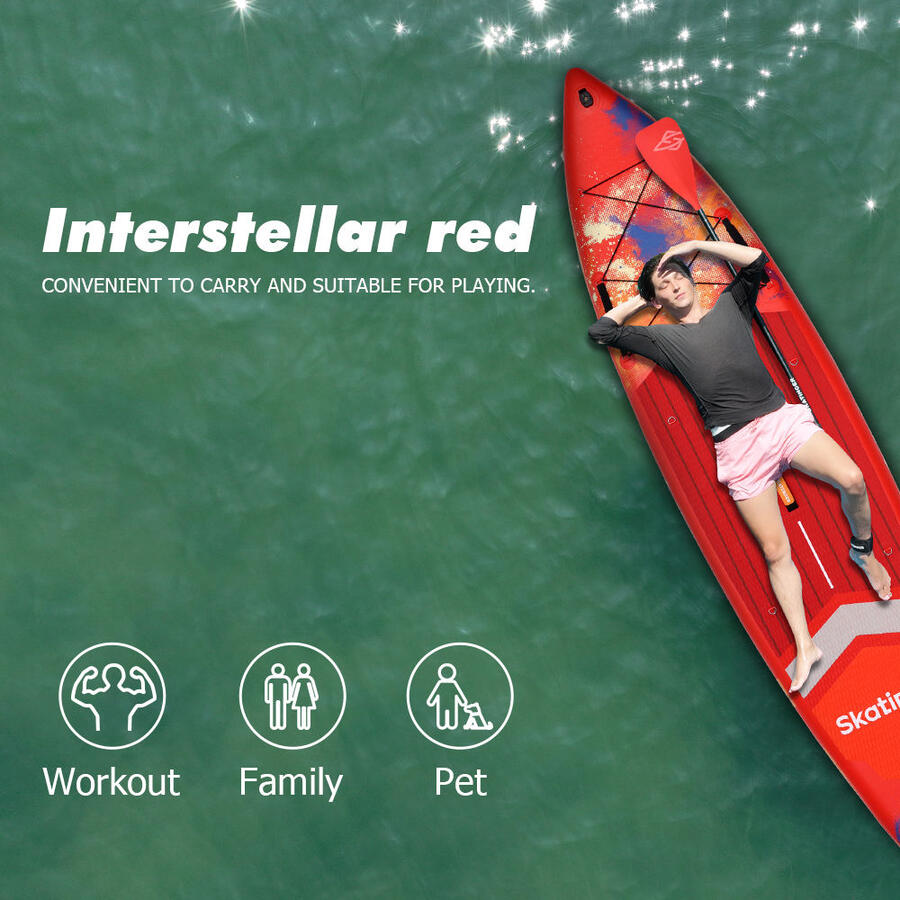 Tavola Gonfiabile Sup - Skatinger Interstellar Red - Arancione - 350x81x15 - Completo accessori