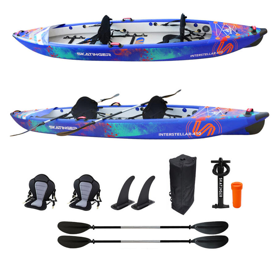 Kayak gonfiabile biposto SKF Skatinger Interstellar - 410 cm - completo accessori