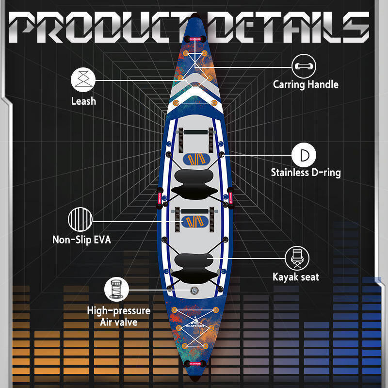 Kayak gonfiabile biposto SKF Skatinger Interstellar - 410 cm - completo accessori