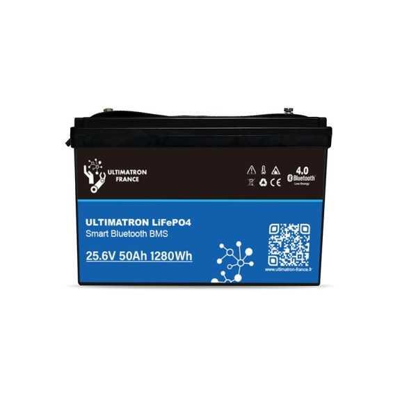 Batteria Ultimatron LiFePO4 Litio  25,6V 50Ah - Bluetooth