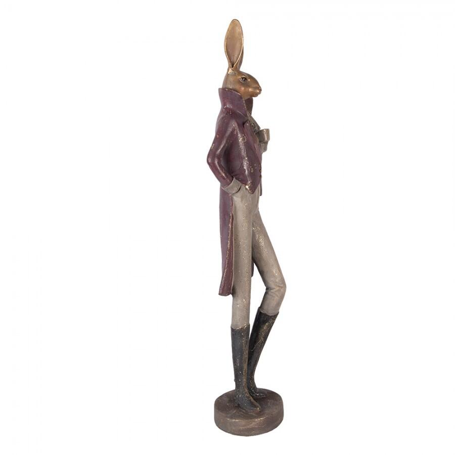  Clayre & Eef - Statuetta Decorativa Coniglio Oro 16×14×75 cm 