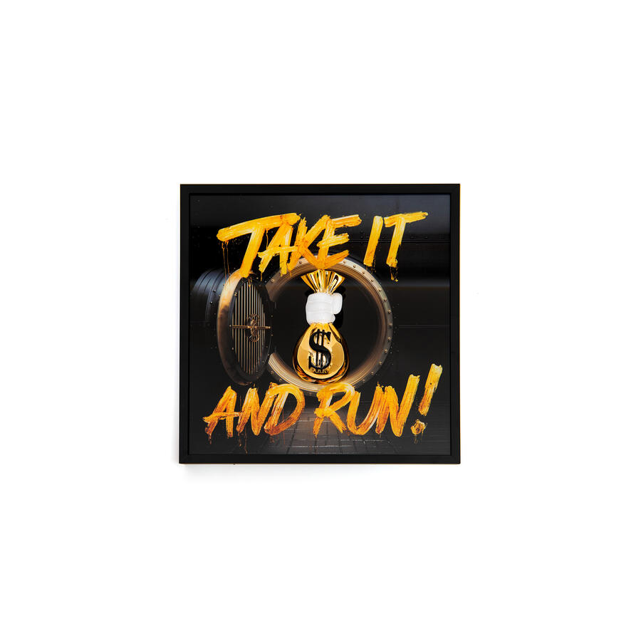 Sequenze - Quadro "Take it and run" 30x30 cm