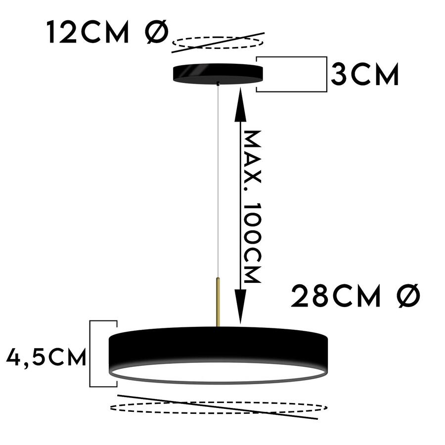 Lampadario 40W a Sospensione Cerchio Design Circolina IP20 Cucina Salotto LED 6500K