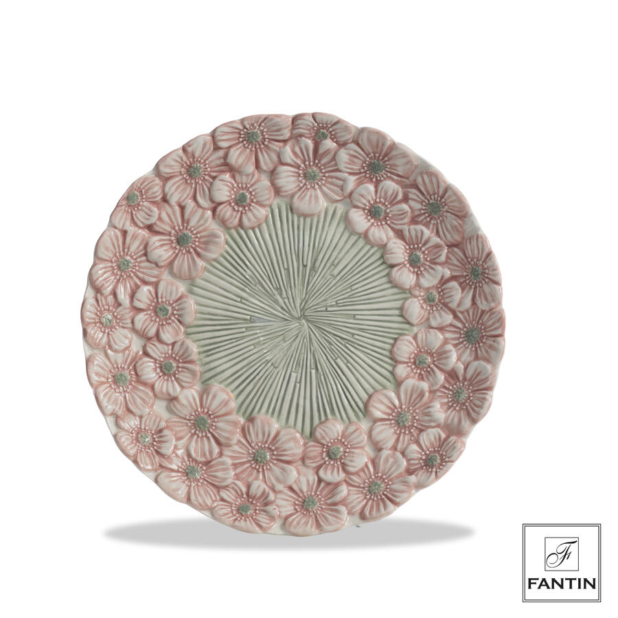 Fantin Argenti - Piatto in Ceramica con Margherite Rosa