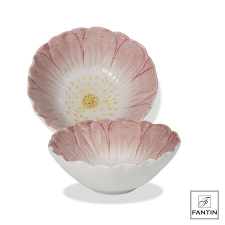 Fantin Argenti - Ciotola in ceramica fiore rosa