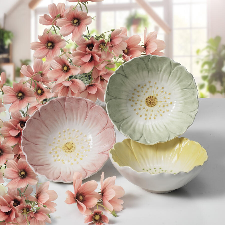 Fantin Argenti - Ciotola in ceramica fiore rosa