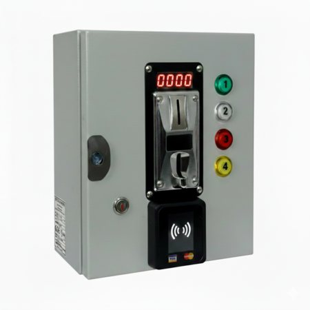 Gettoniera + POS per Apertura di 4 Porte – Multimoneta, 12V, Sistema Professionale