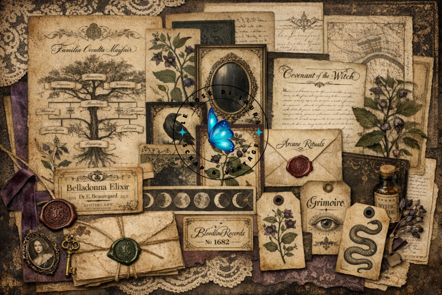 Emerald Key Coven- Kit digitale per Junk Journal