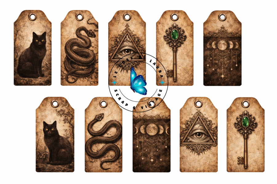 Emerald Key Coven- Kit digitale per Junk Journal