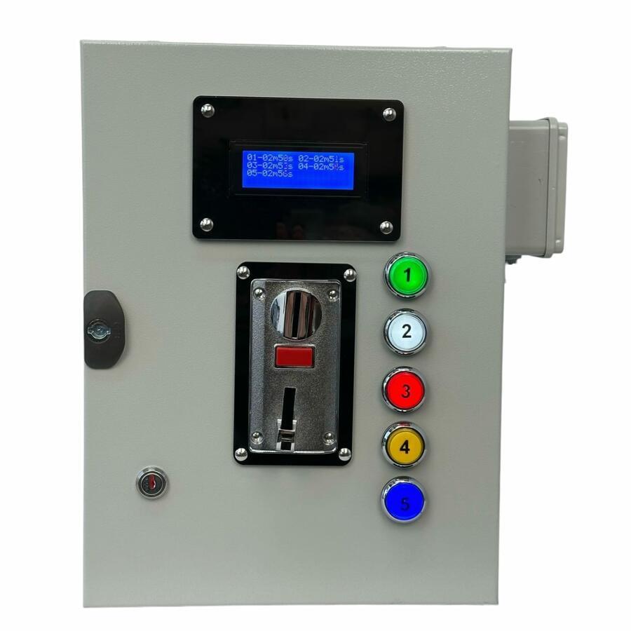 5 DOCCE – Gettoniera multimoneta con Pausa ed elettrovalvole 12 Vcc