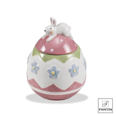 Fantin Argenti - Scatola Rosa con Fiori Azzurri in Ceramica 