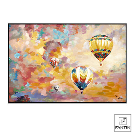 Fantin Argenti - Quadro Mongolfiere Colors su Tela Dipinta a Mano – Decorazione Moderna