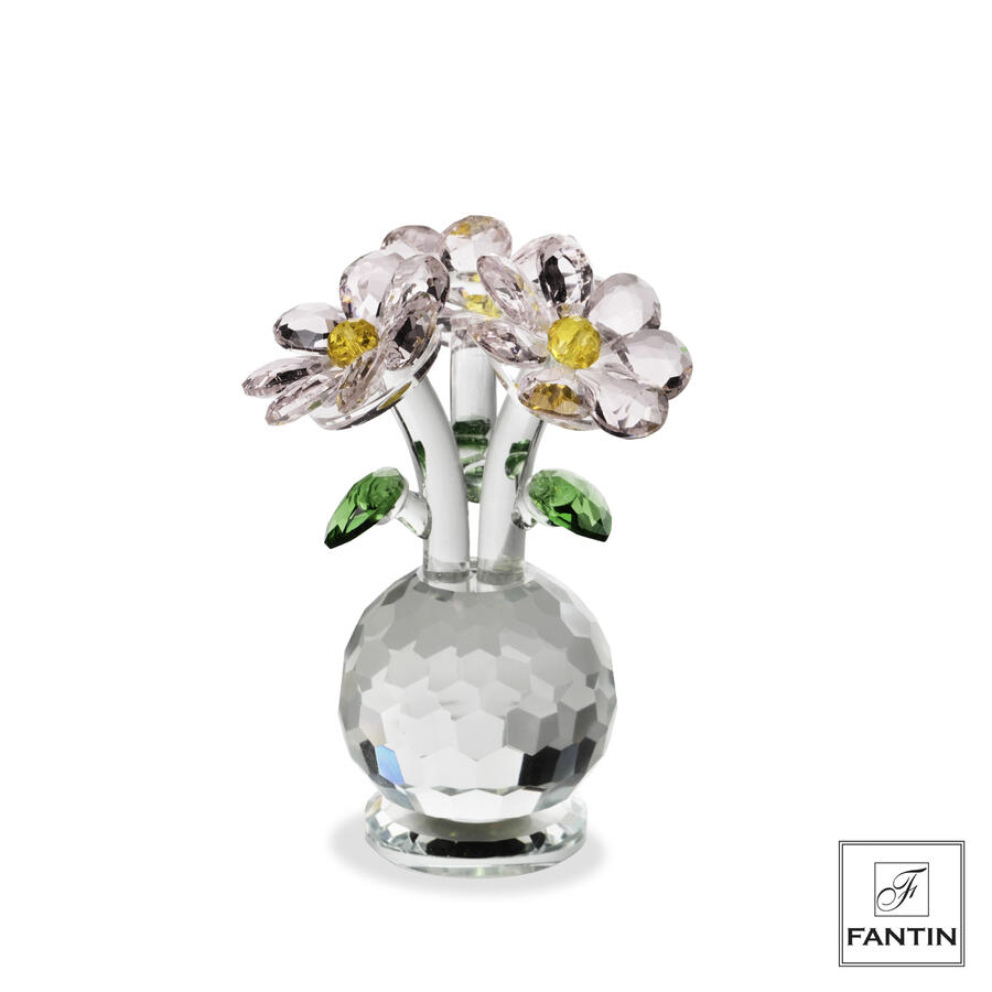 Fantin Argenti - Fiore in Cristallo Rosa Decorativo 