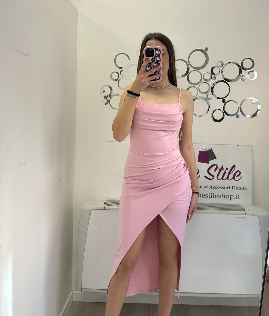 NOVITÀ Abito lungo dettaglio pizzo