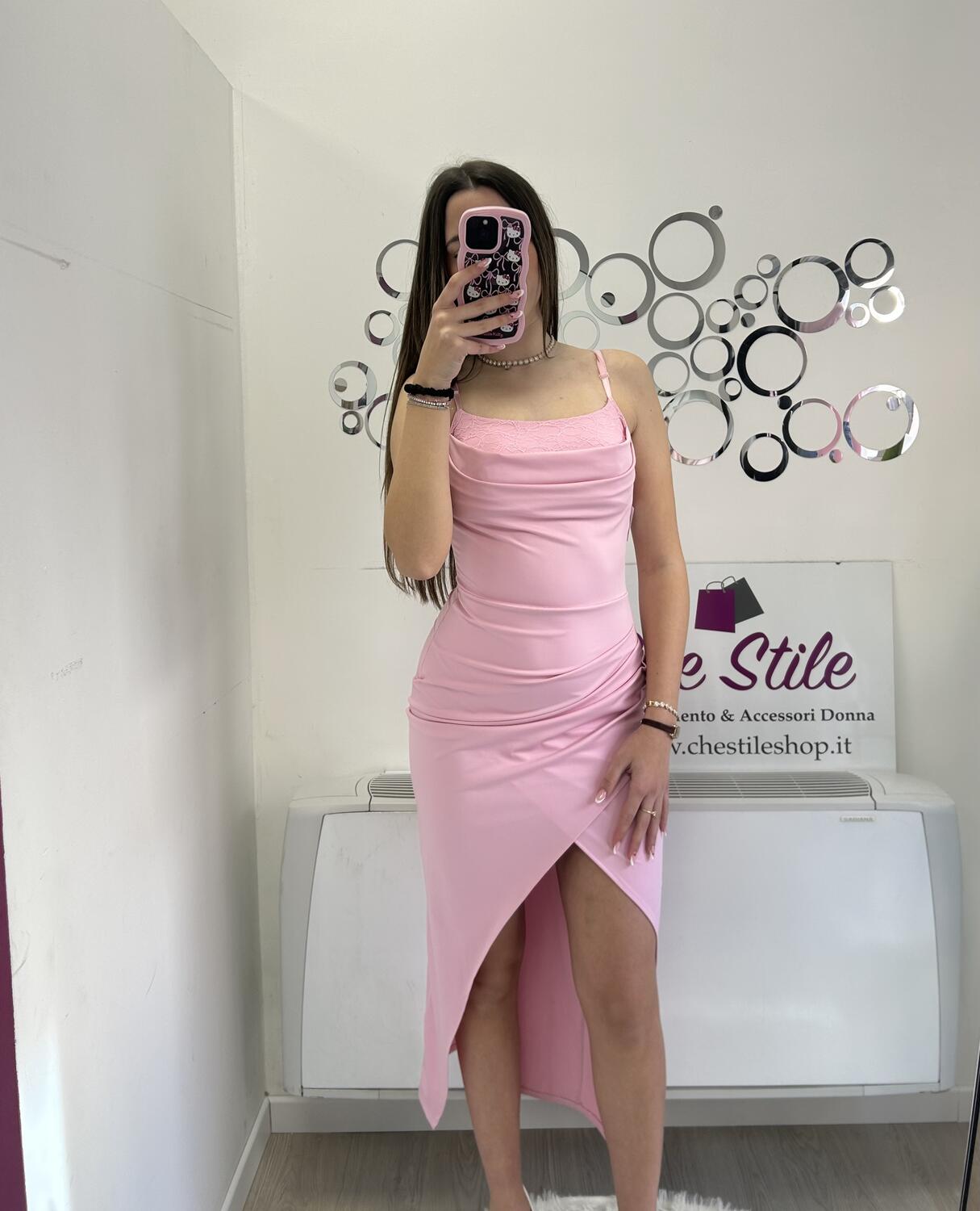 NOVITÀ Abito lungo dettaglio pizzo