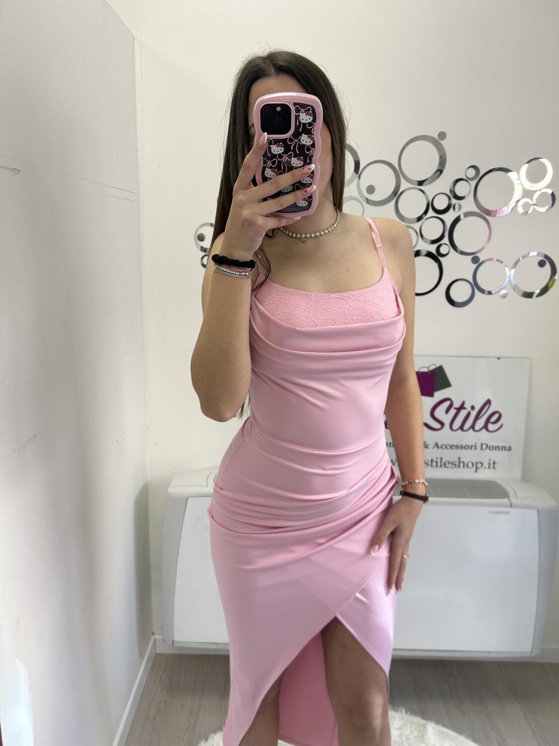 NOVITÀ Abito lungo dettaglio pizzo