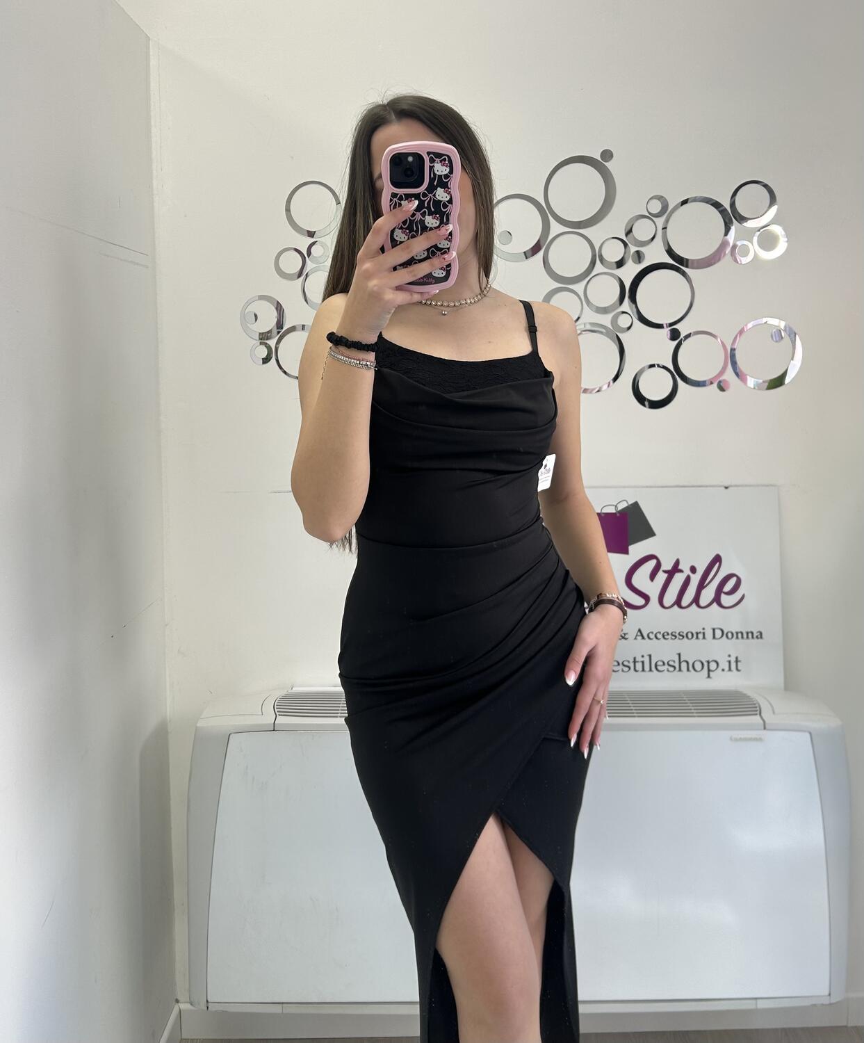 NOVITÀ Abito lungo dettaglio pizzo