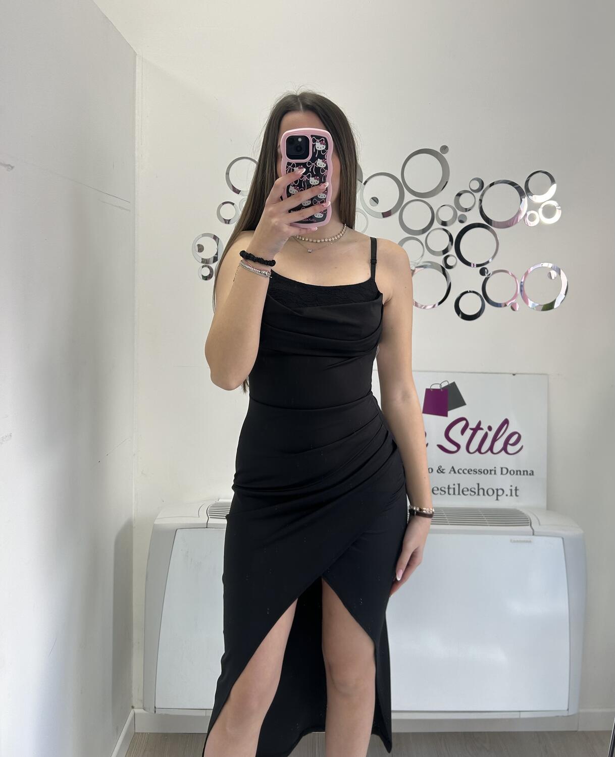 NOVITÀ Abito lungo dettaglio pizzo