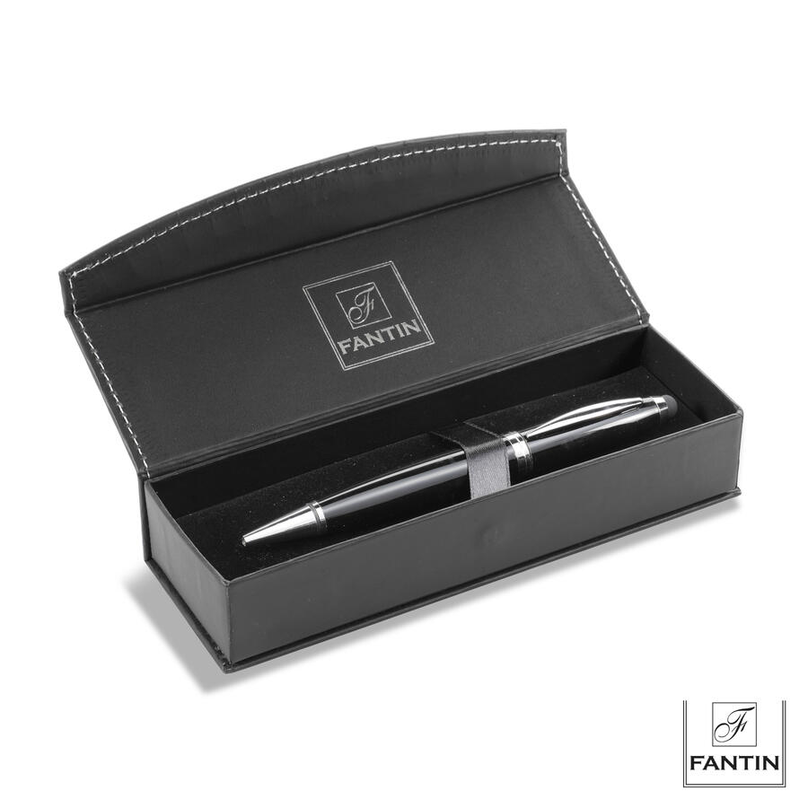 Fantin Argenti - Penna USB 16GB Nera con Astuccio in Metallo ed Ecopelle