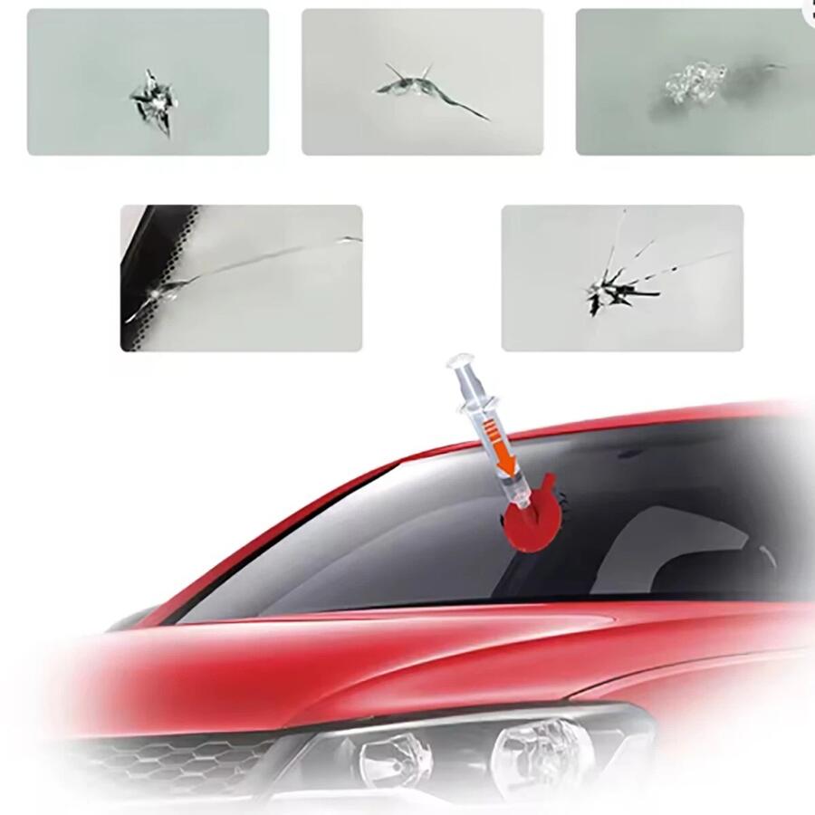 KIT RIPARAZIONE PARABREZZA AUTO RIPARA SCHEGGE RESINA VETRO CREPE FAI DA TE