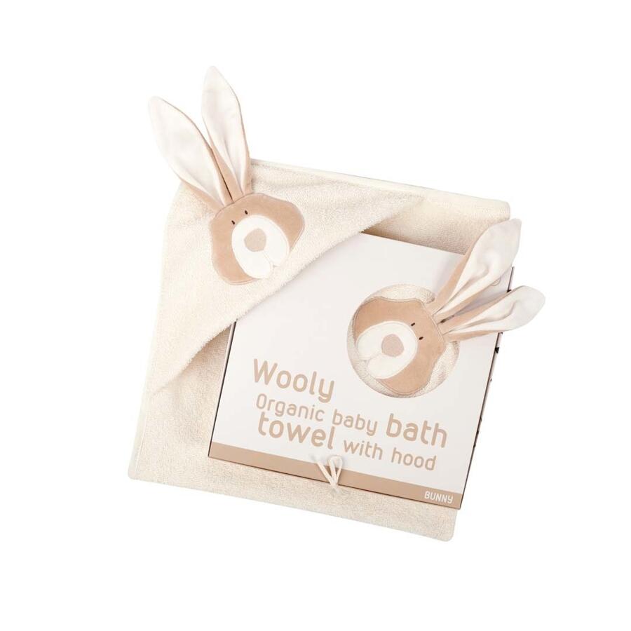 Asciugamano neonato in cotone biologico con cappuccio Bunny 