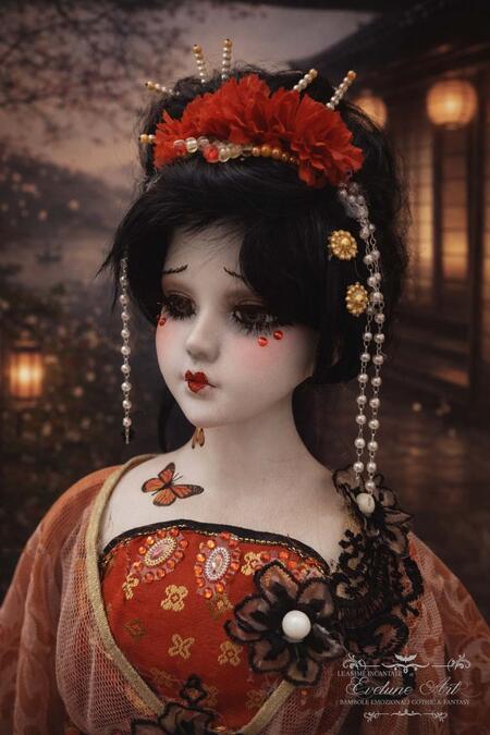 Madame Butterfly bambola in porcellana