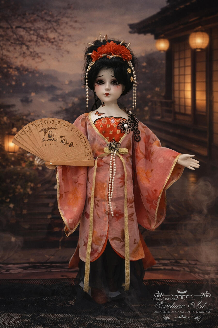 Madame Butterfly bambola in porcellana