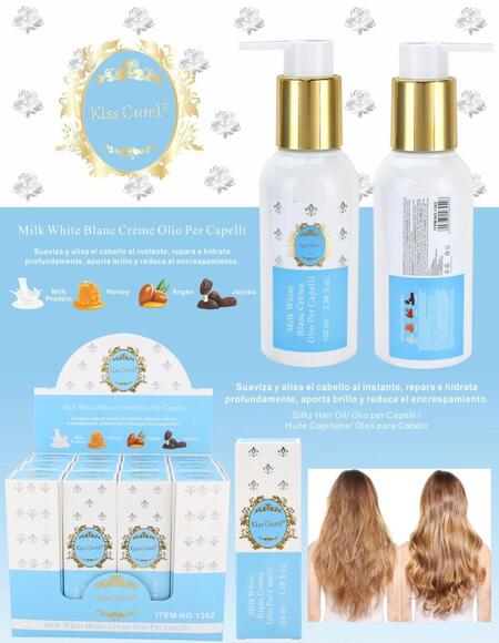 KISS OUMI OLIO PER CAPELLI da 300 ml (Dupe Bianco latte) (Conf. da 12 pezzi)