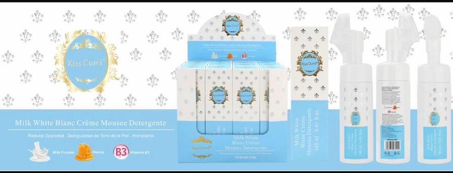 KISS OUMI MILK WHITE BLANC MOUSSE DETERGENTE da 160 ml (Conf. da 12 pezzi)
