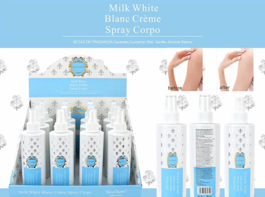 KISS OUMI MILK WHITE SPRAY CORPO da 250 ml (Conf. da 12 pezzi)