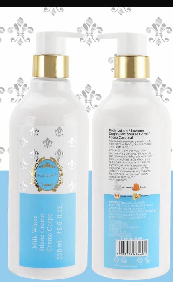 KISS OUMI MILK WHITE CREMA CORPO da 550 ml (Conf. da 12 pezzi 