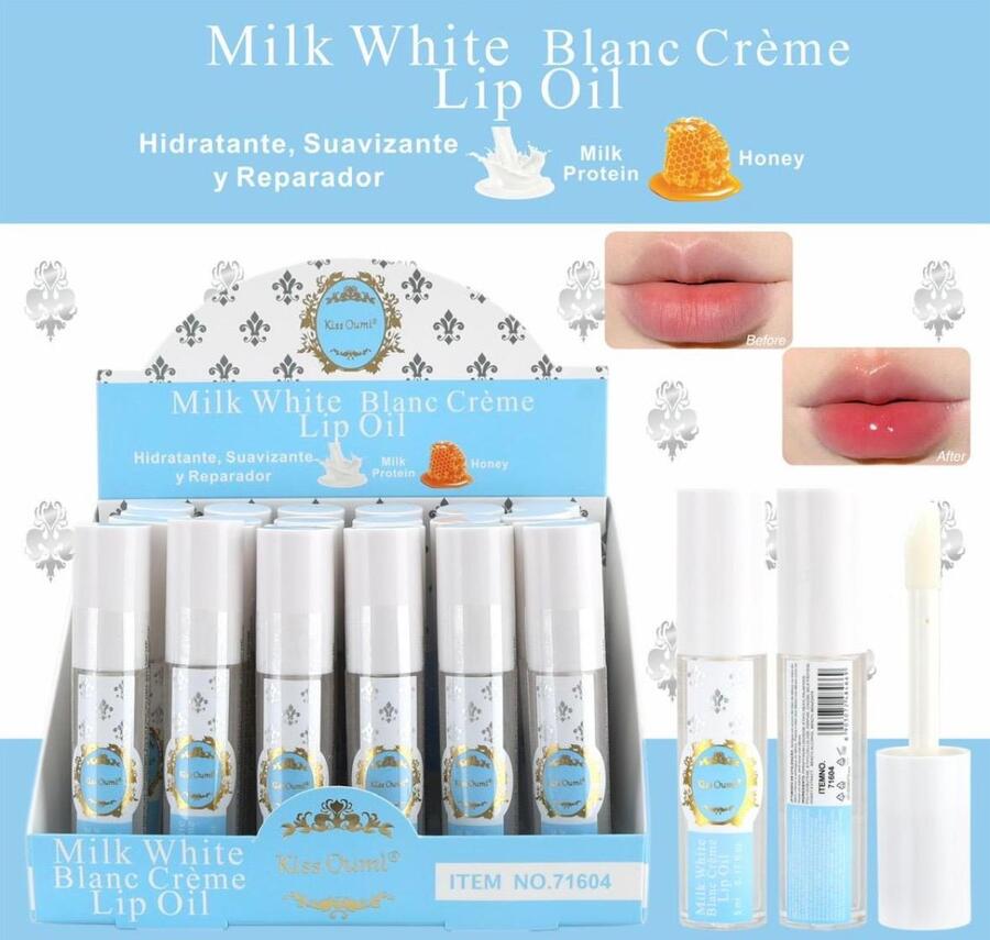 KISS OUMI MILK WHITE LIP OIL da 5 ml (Conf. da 24 pezzi)