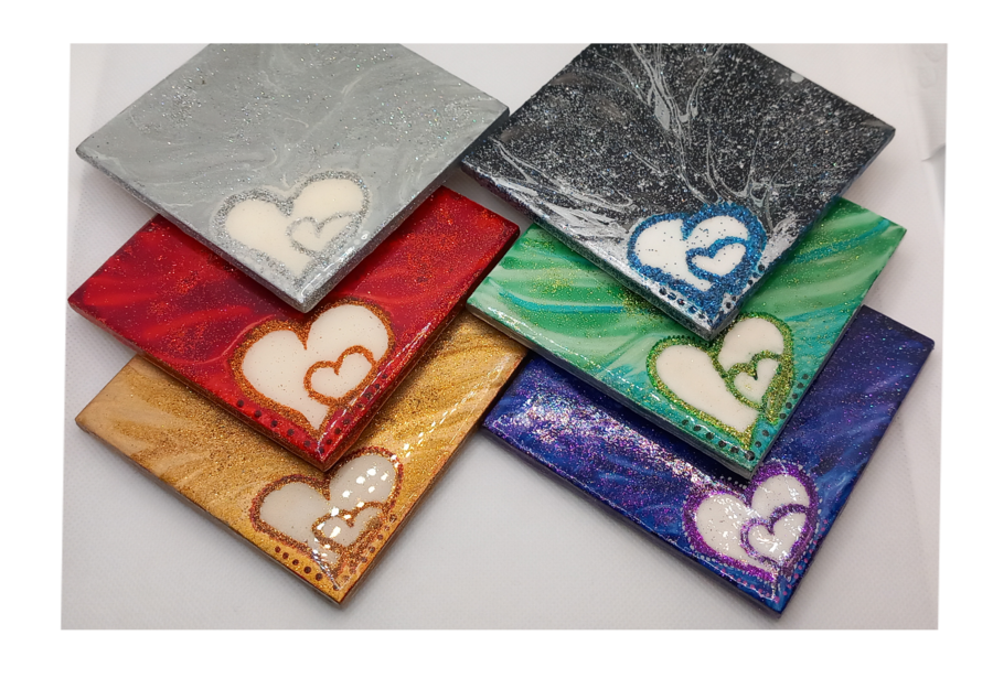 Sottobicchieri Ceramica Cuore