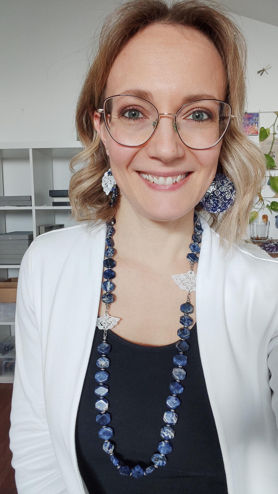 Collana lunga con Sodalite